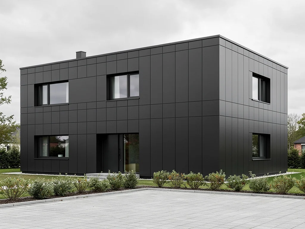 Maison contemporaine habillée d'un bardage composite gris anthracite